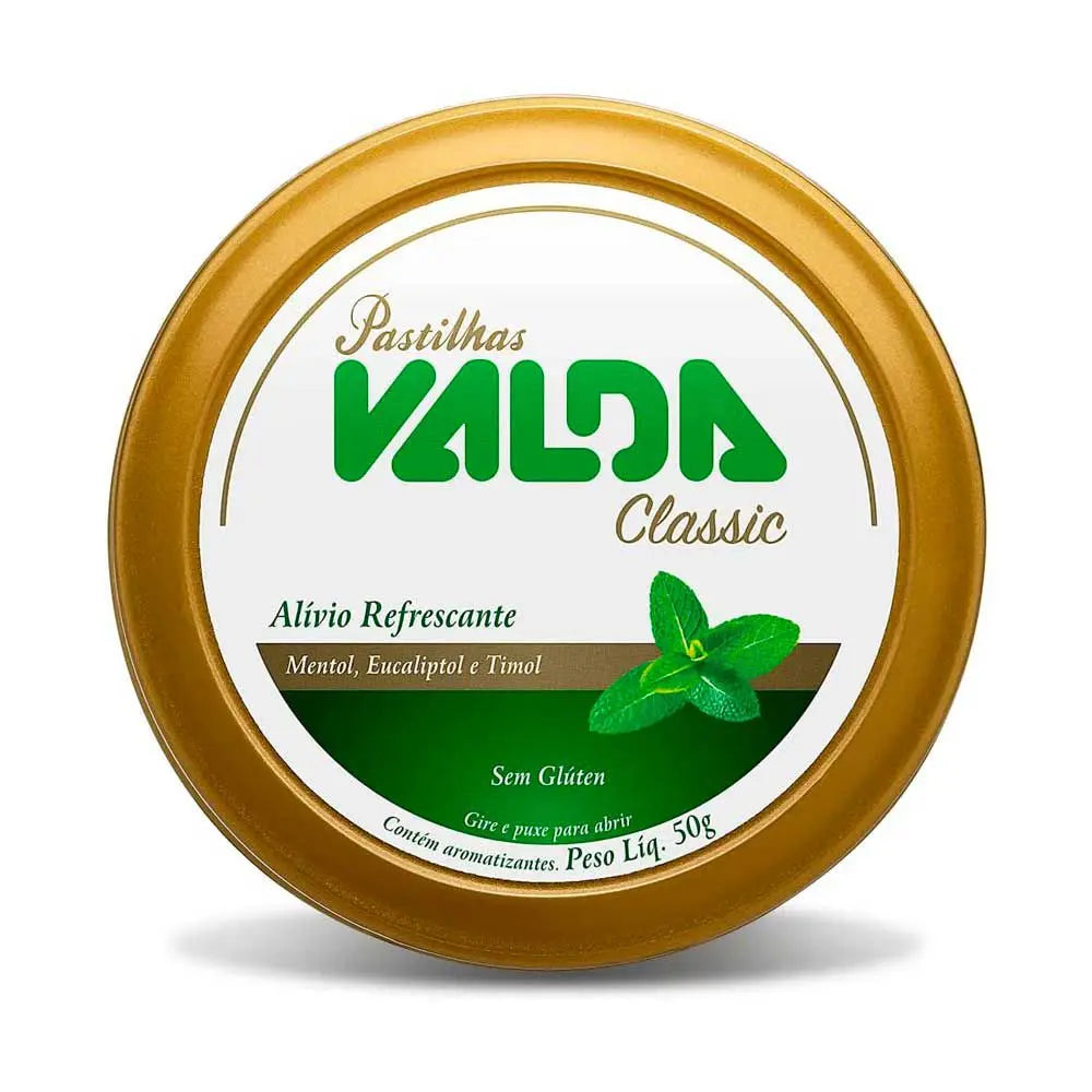 Valda Pastilha Classic: Mentol Eucaliptol e Timol (50g)